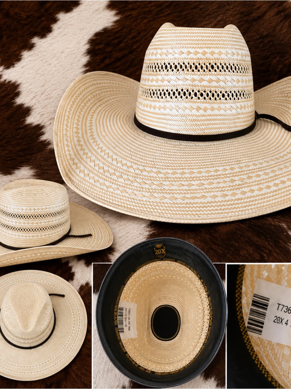 Twister Natural Straw Western Hat with Black Band